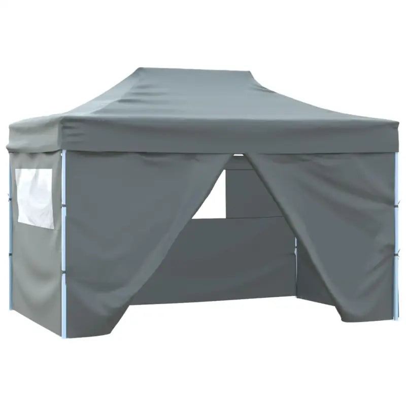 Inklapbare partytent met oxford stof en gepoedercoat staal voor buitenactiviteiten - Antraciet / 1 / Met 4 wanden
