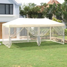 Inklapbare partytent van 210d Oxford stof met zilverkleurige coating - Crème / 3 x 6 m / 1 - Partytenten & prieëlen