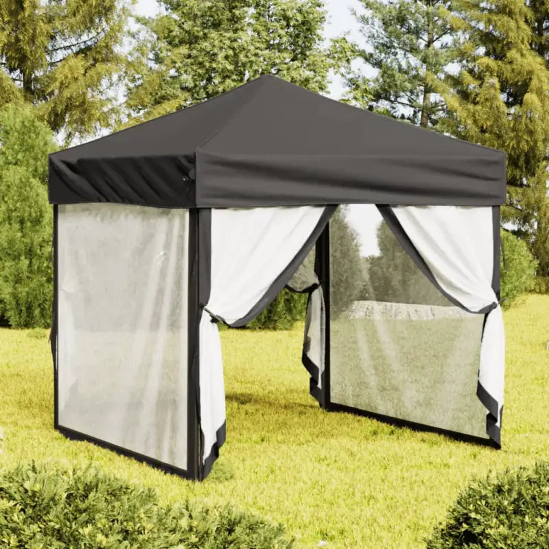Inklapbare partytent van 210d Oxford stof met zilverkleurige coating - Antraciet / 2 x 2 m / 1 - Partytenten & prieëlen