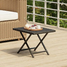 Inklapbare tuinset tafel van poly rattan voor buitengebruik - Zwart / 1 - Tuintafels