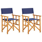 Inklapbare tuinstoel van massief acaciahout met eenvoudige opslag en levering bevat - Blauw / 2 - Tuinstoelen