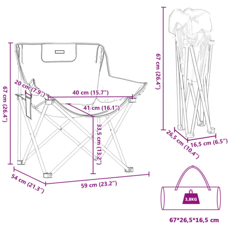 Inklapbare tuinstoelen van 600d polyester voor binnen en buiten - Tuinstoelen