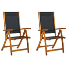 Inklapbare tuinstoelen van massief acaciahout de ideale keuze voor elke tuin - Zwart / 2 - Tuinstoelen