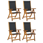 Inklapbare tuinstoelen van massief acaciahout de ideale keuze voor elke tuin - Zwart / 4 - Tuinstoelen