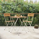 Inklapbare tuinstoelen van massief acaciahout met stalen frame - Wit / 2 - Tuinstoelen