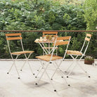Inklapbare tuinstoelen van massief acaciahout met stalen frame - Wit / 4 - Tuinstoelen