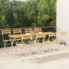 Inklapbare tuinstoelen van massief acaciahout met stalen frame - Wit / 8 - Tuinstoelen