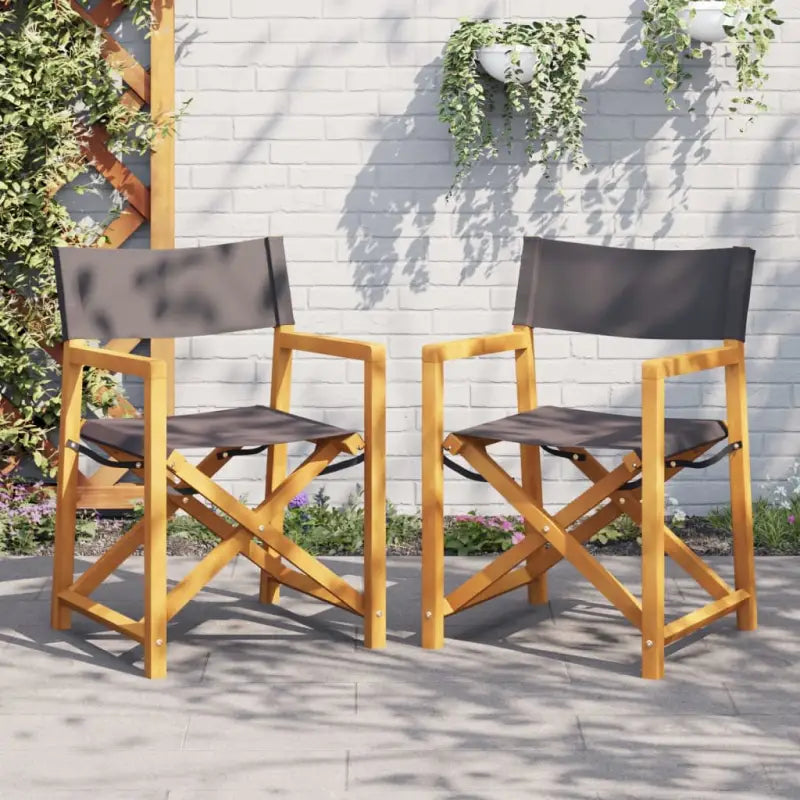 Inklapbare tuinstoelen van massief acaciahout voor buitengebruik - Donkergrijs / 2 - Tuinstoelen