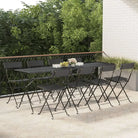 Inklapbare tuinstoelen van poly rattan voor tuin en terras - Zwart / 8 - Tuinstoelen