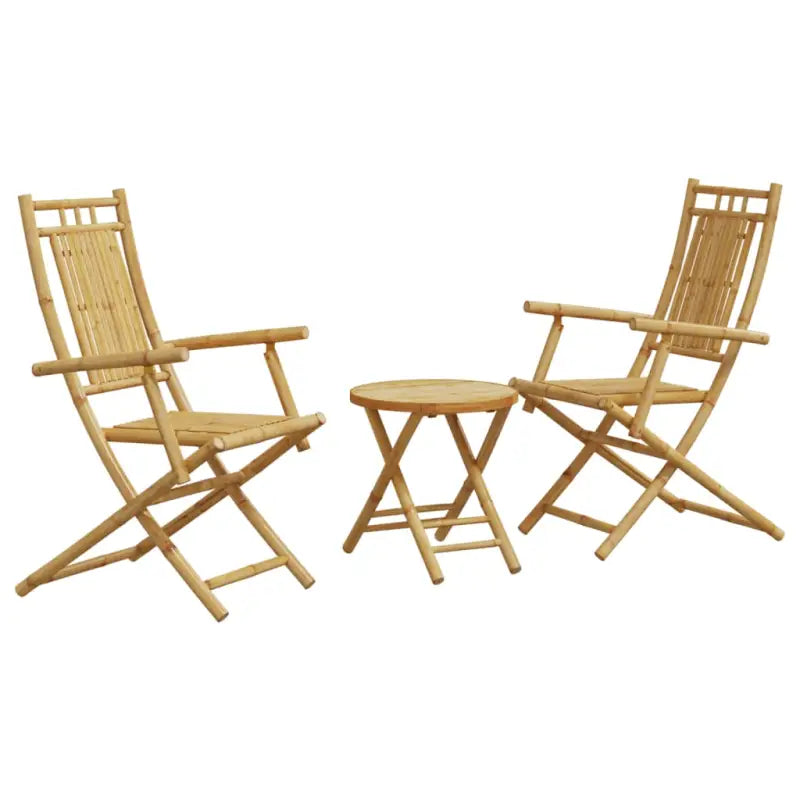 Inklapbare tuintafel en tuinstoel bamboe tuinset voor buiten gebruik - Tuinsets