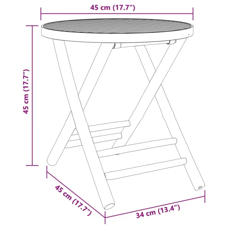 Inklapbare tuintafel en tuinstoel bamboe tuinset voor buiten gebruik - Tuinsets