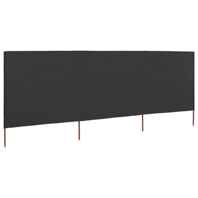 Inklapbare windscherm van nonwoven stof voor bescherming op winderige dagen - Antraciet / 400 x 120 cm / 1 - Parasols