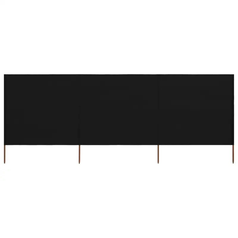 Inklapbare windscherm van nonwoven stof voor bescherming op winderige dagen - Zwart / 400 x 160 cm / 1 - Parasols