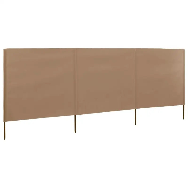 Inklapbare windscherm van nonwoven stof voor bescherming op winderige dagen - Taupe / 400 x 120 cm / 1 - Parasols