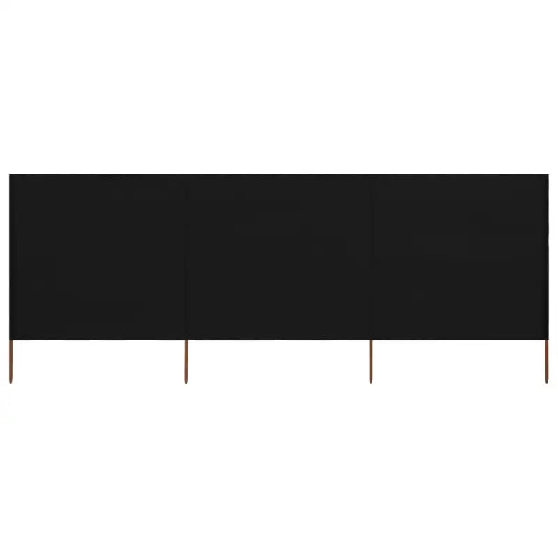 Inklapbare windscherm van nonwoven stof voor bescherming op winderige dagen - Zwart / 400 x 120 cm / 1 - Parasols