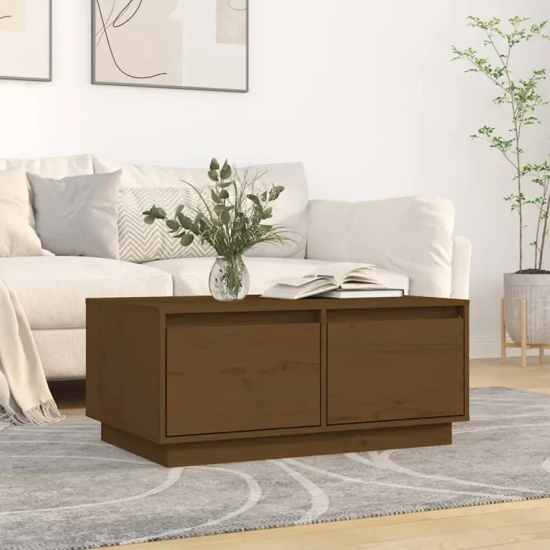 Inrichting met massief grenenhout salontafel voor een rustieke uitstraling - Honingbruin / 1 - Salontafels