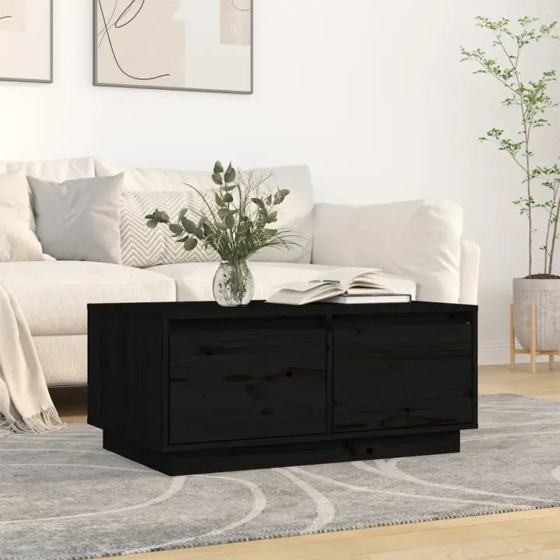 Inrichting met massief grenenhout salontafel voor een rustieke uitstraling - Zwart / 1 - Salontafels