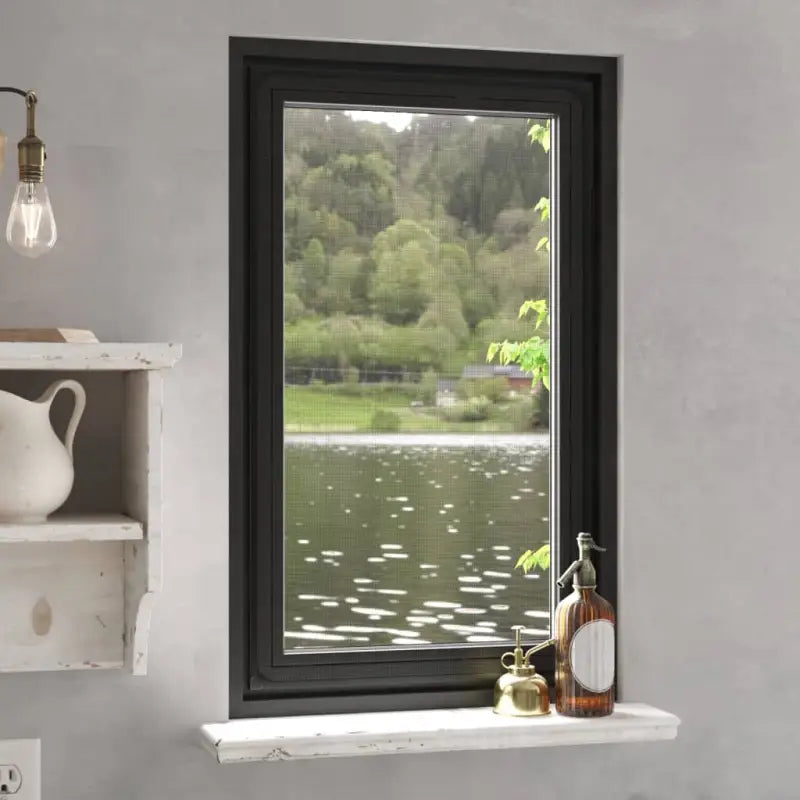 Insectenhor met magnetische functie voor raam en frisse lucht - Antraciet / 80 x 140 cm - Raamhorren