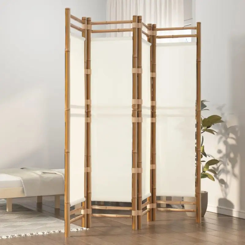 Kamer scheidingsscherm van bamboe voor privacy en rust - Crèmewit / 160 x 180 cm - Kamerschermen