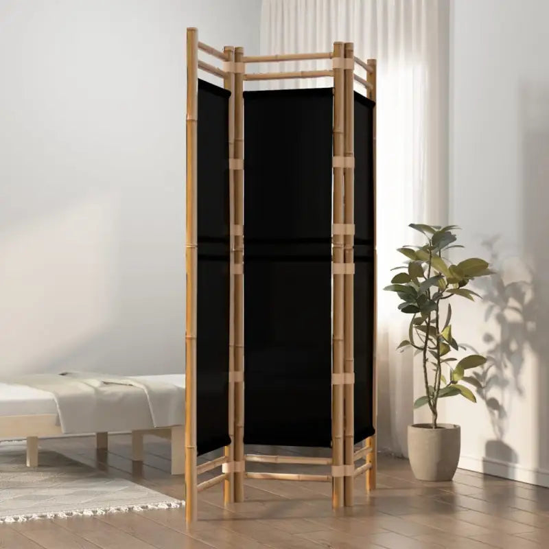 Kamer scheidingsscherm van bamboe voor privacy en rust - Zwart / 120 x 180 cm - Kamerschermen
