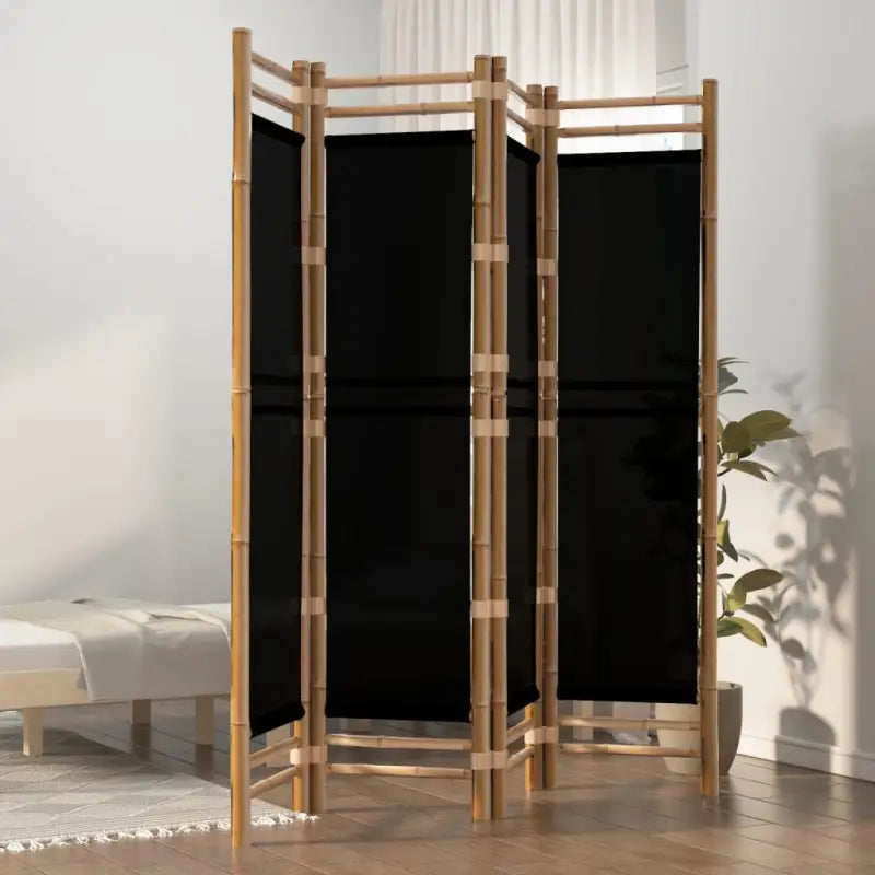Kamer scheidingsscherm van bamboe voor privacy en rust - Zwart / 160 x 180 cm - Kamerschermen