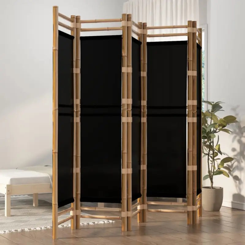 Kamer scheidingsscherm van bamboe voor privacy en rust - Zwart / 200 x 180 cm - Kamerschermen
