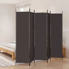 Kamerscherm met ademende stof voor privacy en sfeervolle indeling - Bruin / 250 x 200 cm / 5 - Kamerschermen
