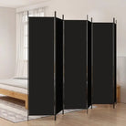 Kamerscherm met ademende stof voor privacy en sfeervolle indeling - Zwart / 300 x 200 cm / 6 - Kamerschermen