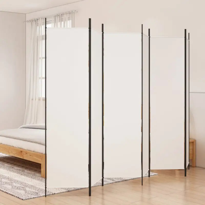 Kamerscherm met ademende stof voor privacy en sfeervolle indeling - Wit / 300 x 200 cm / 6 - Kamerschermen