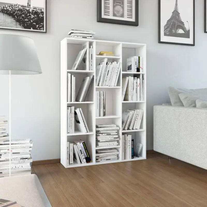 Kamerscherm met strak ontwerp van bewerkt hout voor in huis - Hoogglans wit - Kamerschermen