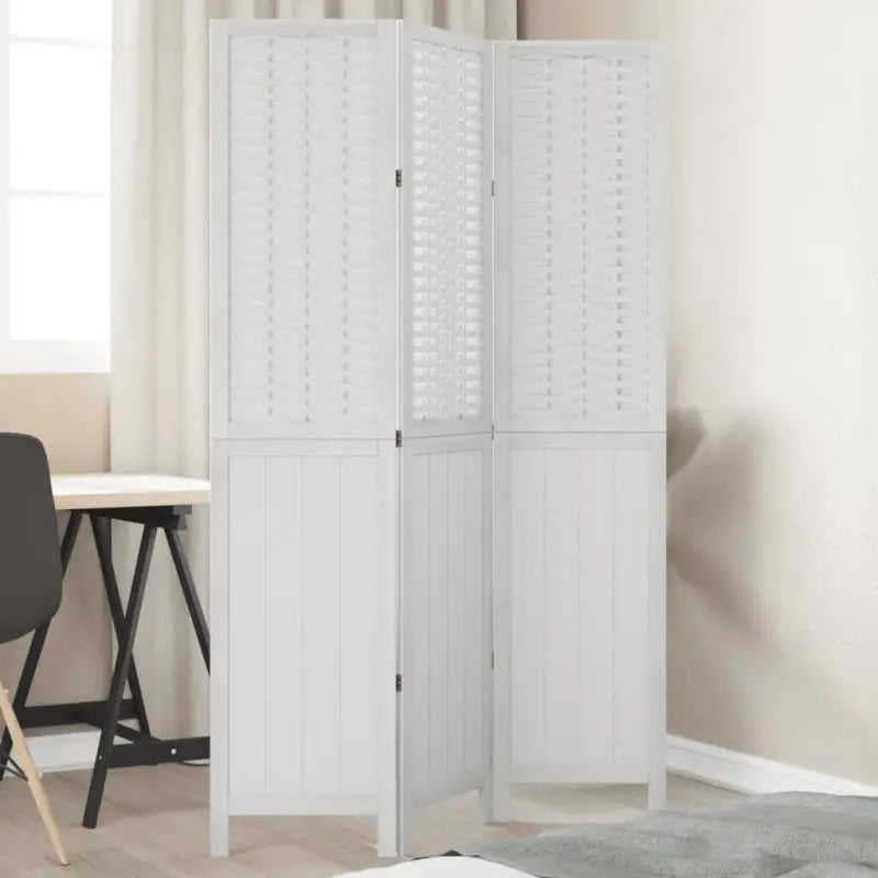 Kamerscherm van massief Paulowniahout met bewerkt hout en eenvoudig schoon ontwerp - 40 x 180 cm / 3 - Kamerschermen
