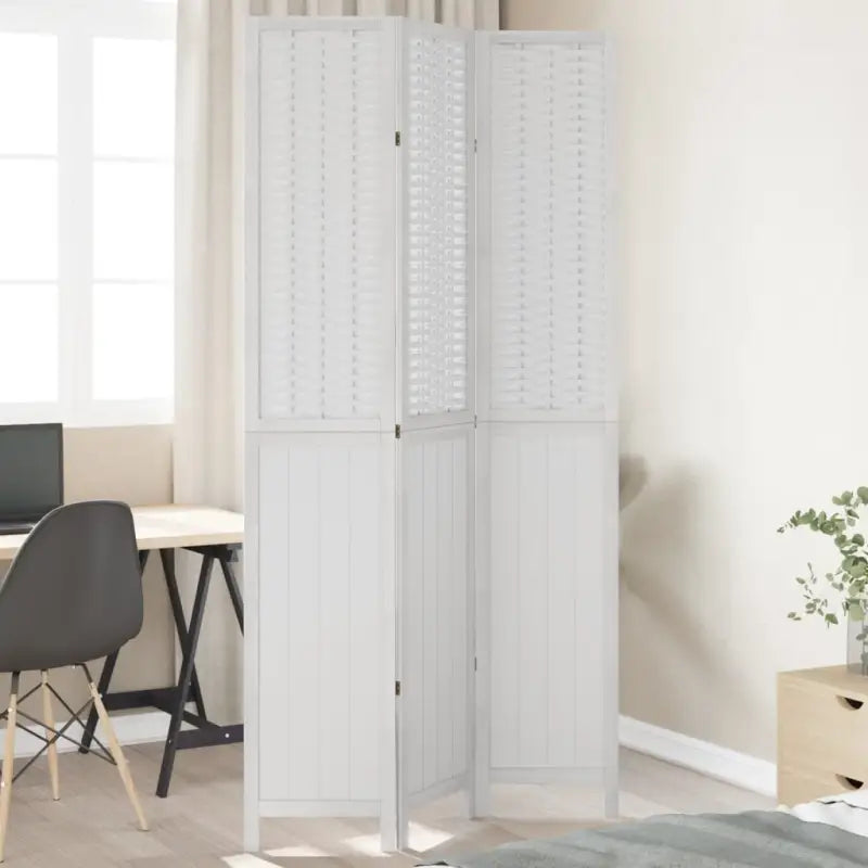 Kamerscherm van massief Paulowniahout met bewerkt hout en eenvoudig schoon ontwerp - 40 x 220 cm / 3 - Kamerschermen