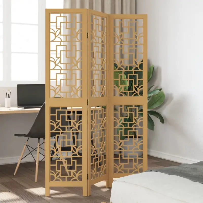 Kamerscherm van massief paulowniahout voor eenvoudig schoon gebruik binnenshuis - 40 x 180 cm / 3 - Kamerschermen