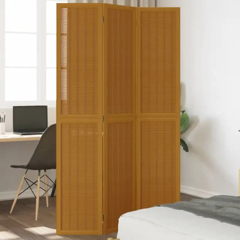 Kamerscherm van massief paulowniahout voor gebruik binnenshuis eenvoudig schoon - 40 x 200 cm / 3 - Kamerschermen