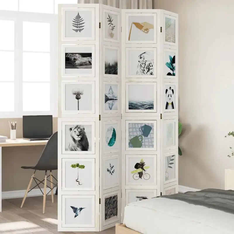 Kamerscherm van massief paulowniahout voor gebruik binnenshuis - 40 x 220 cm / 4 - Kamerschermen