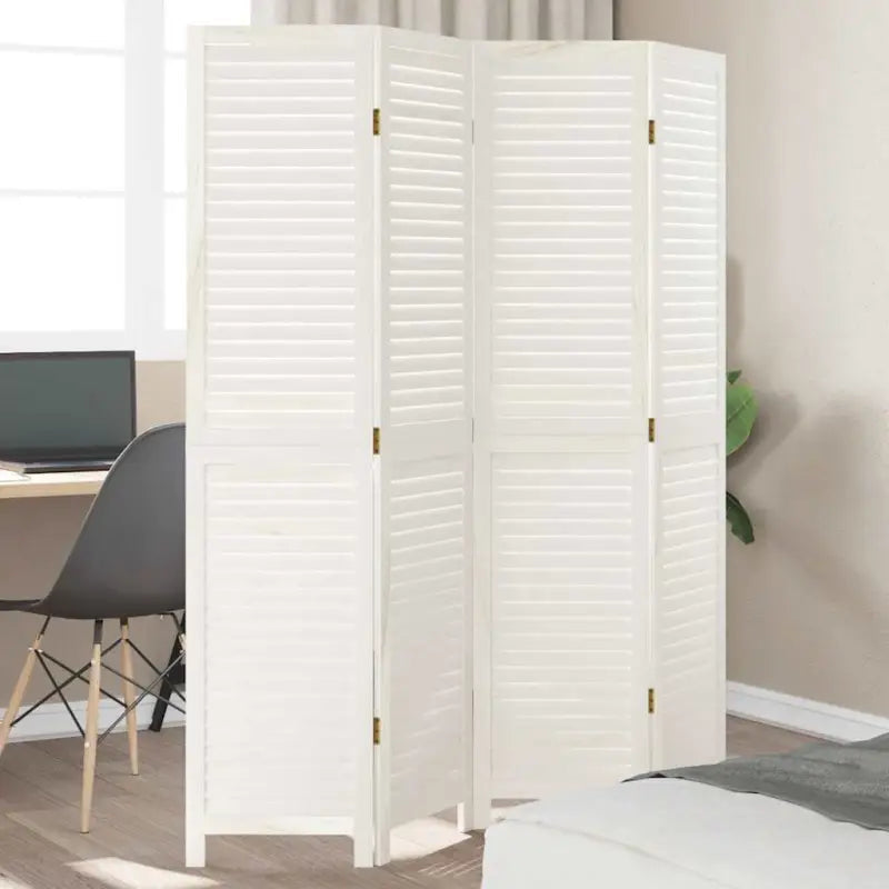 Kamerscherm van massief paulowniahout voor gebruik binnenshuis - 40 x 180 cm / 4 - Kamerschermen