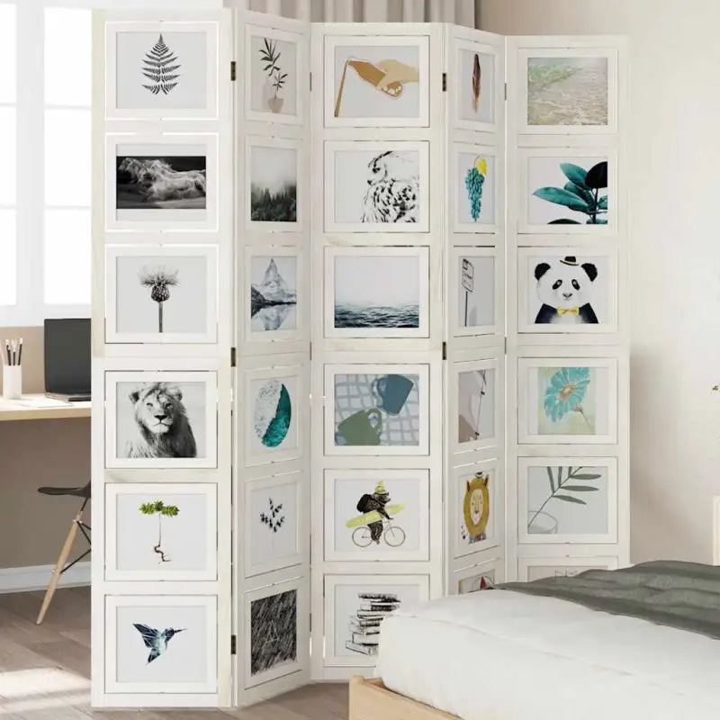 Kamerscherm van massief paulowniahout voor gebruik binnenshuis - 40 x 200 cm / 5 - Kamerschermen