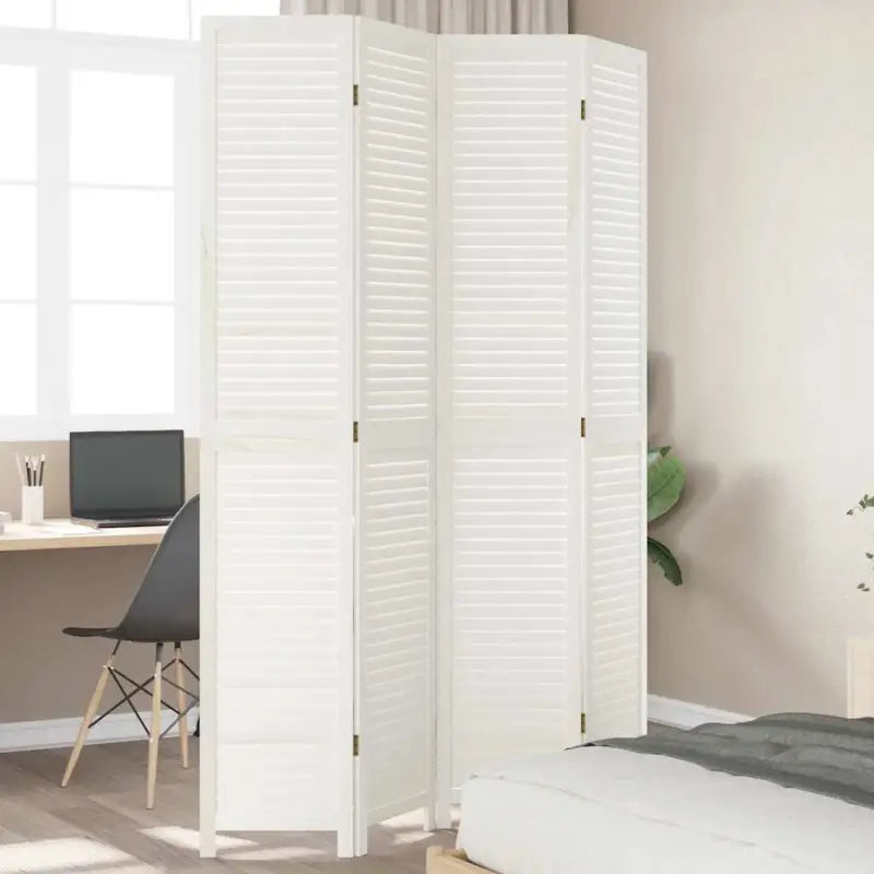 Kamerscherm van massief paulowniahout voor gebruik binnenshuis - 40 x 220 cm / 4 - Kamerschermen