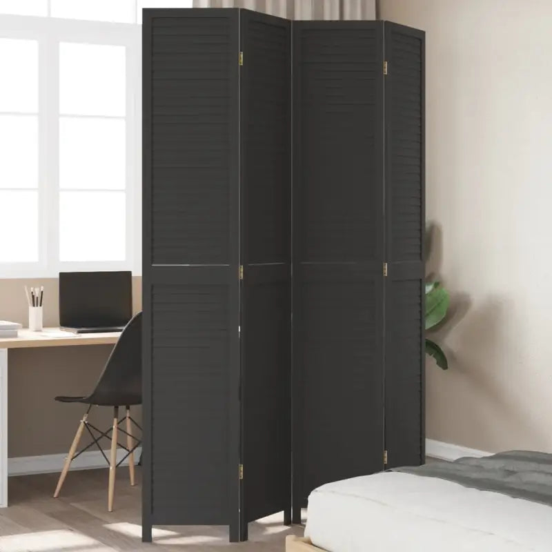 Kamerscherm van massief Paulowniahout voor gebruik binnenshuis - 40 x 220 cm / 4 - Kamerschermen