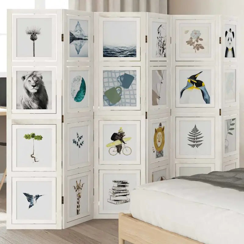 Kamerscherm van massief paulowniahout voor gebruik binnenshuis - 40 x 160 cm / 6 - Kamerschermen