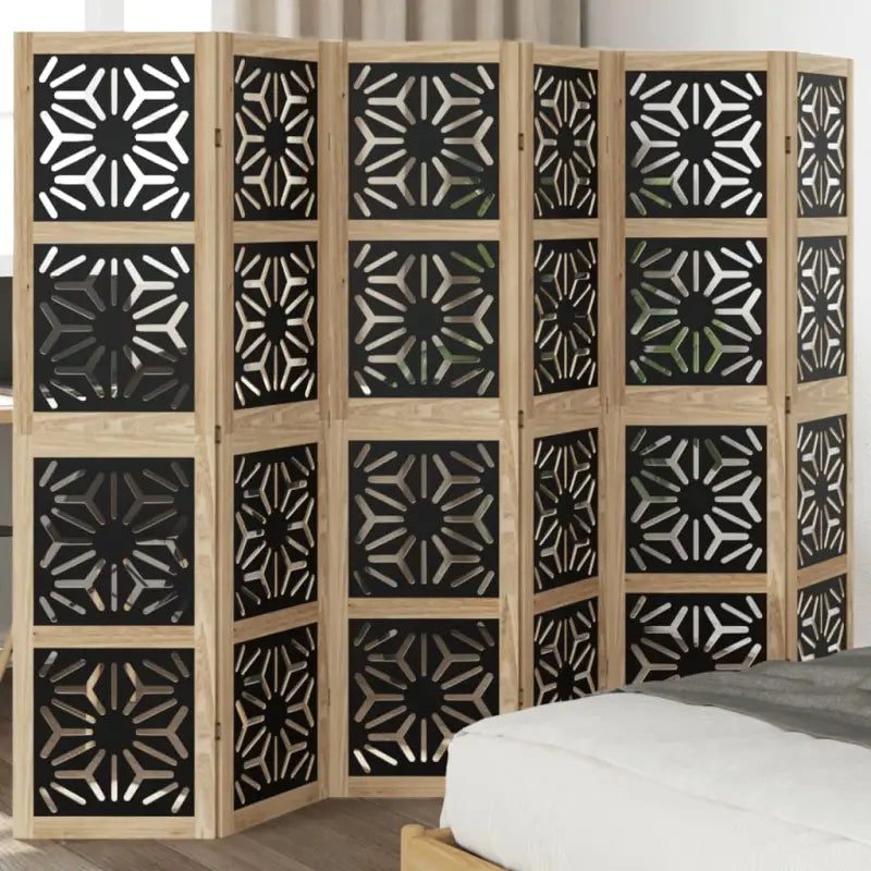 Kamerscherm van massief paulowniahout voor gebruik binnenshuis en eenvoudig schoon - 40 x 160 cm / 6 - Kamerschermen