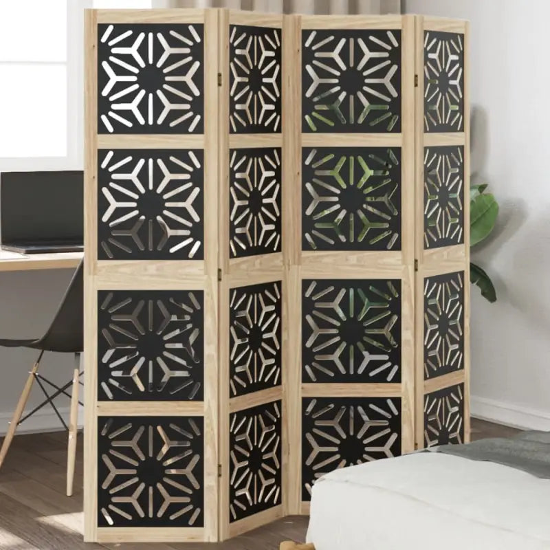 Kamerscherm van massief paulowniahout voor gebruik binnenshuis en eenvoudig schoon - 40 x 160 cm / 4 - Kamerschermen