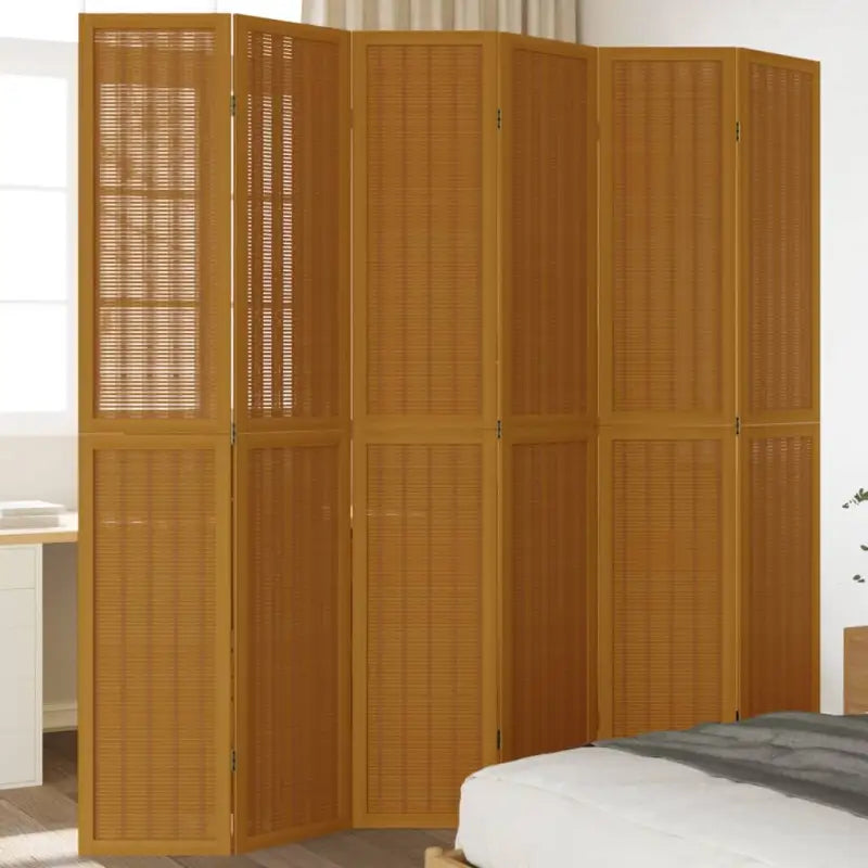 Kamerscherm van massief paulowniahout voor gebruik binnenshuis eenvoudig schoon - 40 x 220 cm / 6 - Kamerschermen