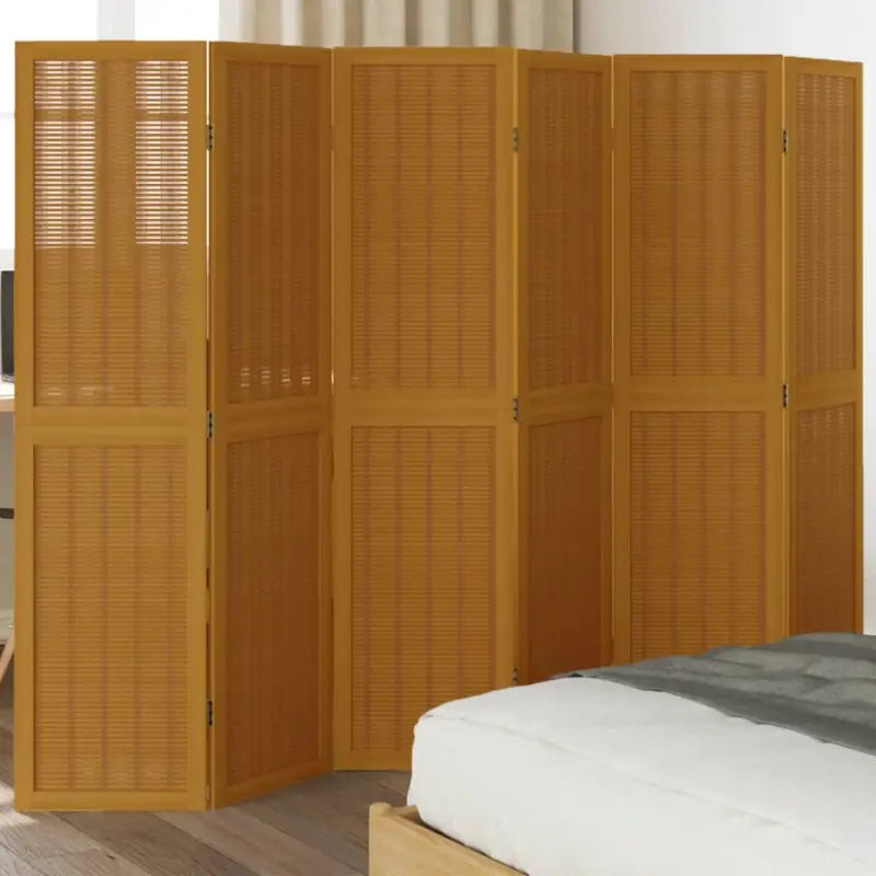 Kamerscherm van massief paulowniahout voor gebruik binnenshuis eenvoudig schoon - 40 x 160 cm / 6 - Kamerschermen