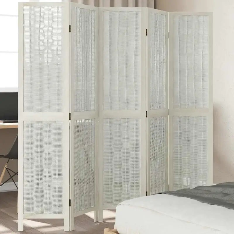 Kamerscherm van wilgentakken voor gebruik binnenshuis met massief paulowniahout - 40 x 180 cm / 5 - Kamerschermen