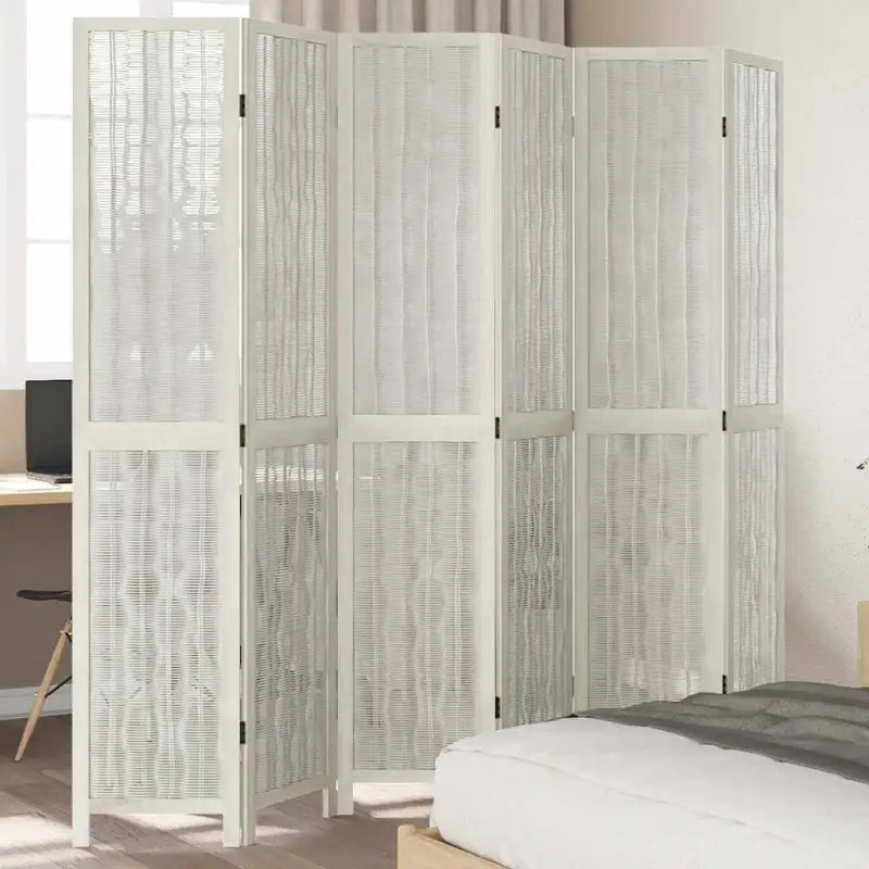 Kamerscherm van wilgentakken voor gebruik binnenshuis met massief paulowniahout - 40 x 200 cm / 6 - Kamerschermen