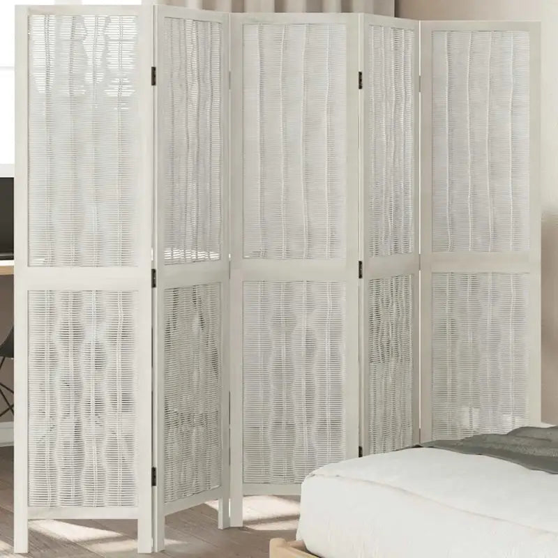 Kamerscherm van wilgentakken voor gebruik binnenshuis met massief paulowniahout - 40 x 160 cm / 5 - Kamerschermen