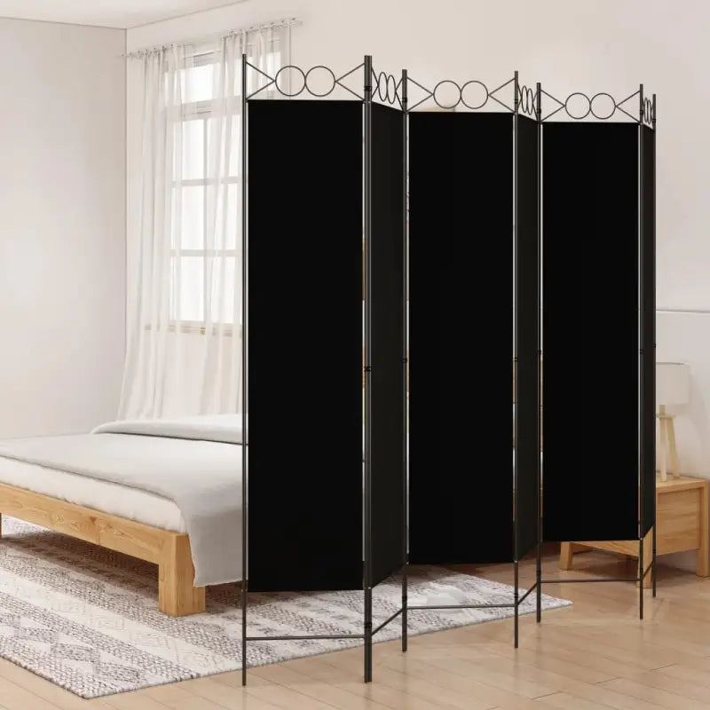 Kamerscherm voor het creëren van privéruimtes in huis - Zwart / 240 x 200 cm / 6 - Kamerschermen