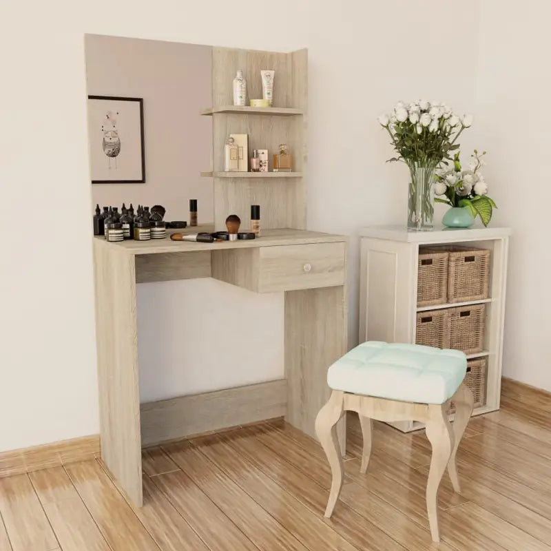Kaptafel 75X40X141 Cm Bewerkt Hout Kleurig