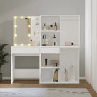 Kaptafel Met 2 Kastjes En Led's Bewerkt Hout Wit